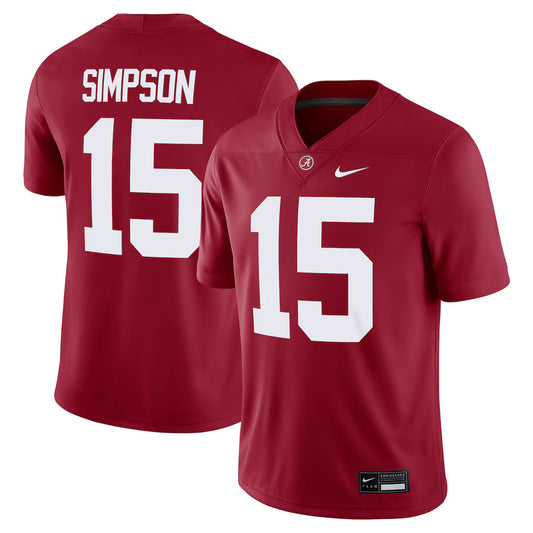 Ty Simpson Alabama Crimson Tide NIL Football Game Jersey - Crimson -