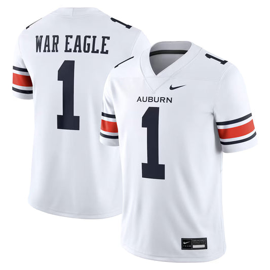 Auburn Tigers Away Football Game Jersey - White -
