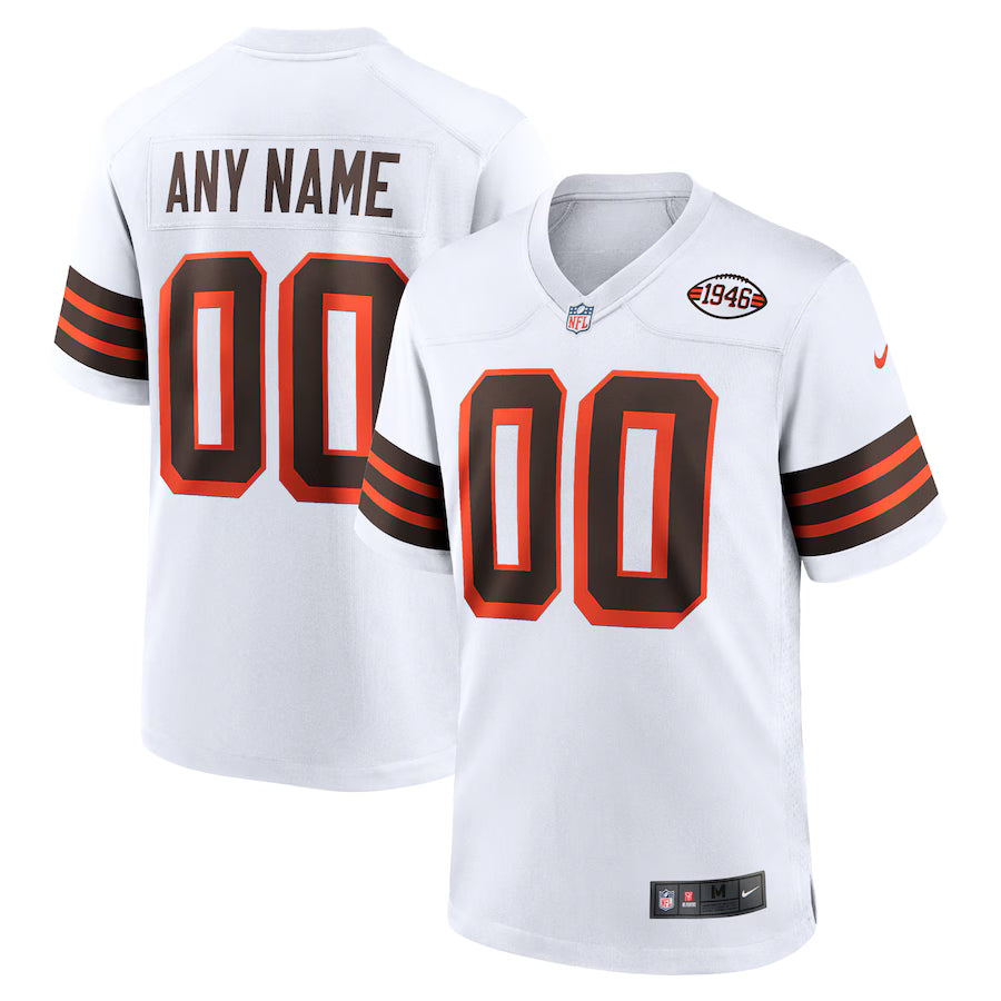 Cleveland Browns 1946 Collection Alternate Custom Jersey - White -