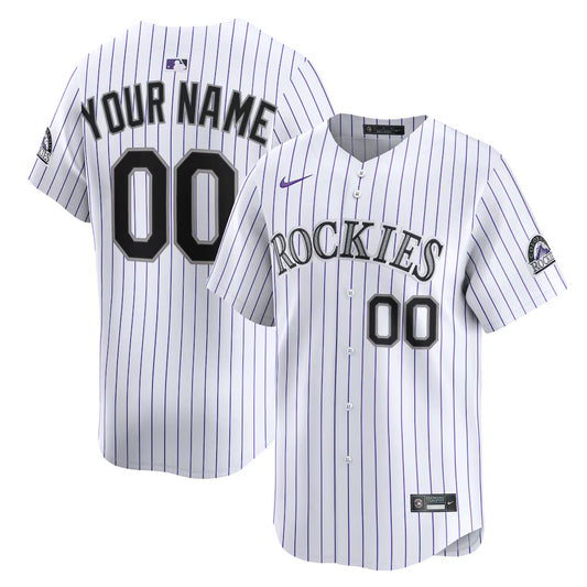 Colorado Rockies Home Limited Custom Jersey - White