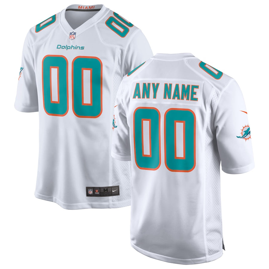 Miami Dolphins Custom Game Jersey - White-