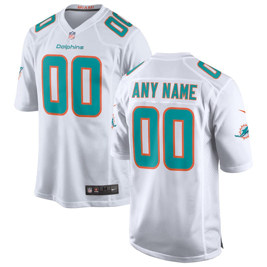 Miami Dolphins Custom Game Jersey - White-