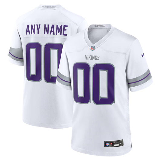 Minnesota Vikings Alternate Custom Game Jersey - White -