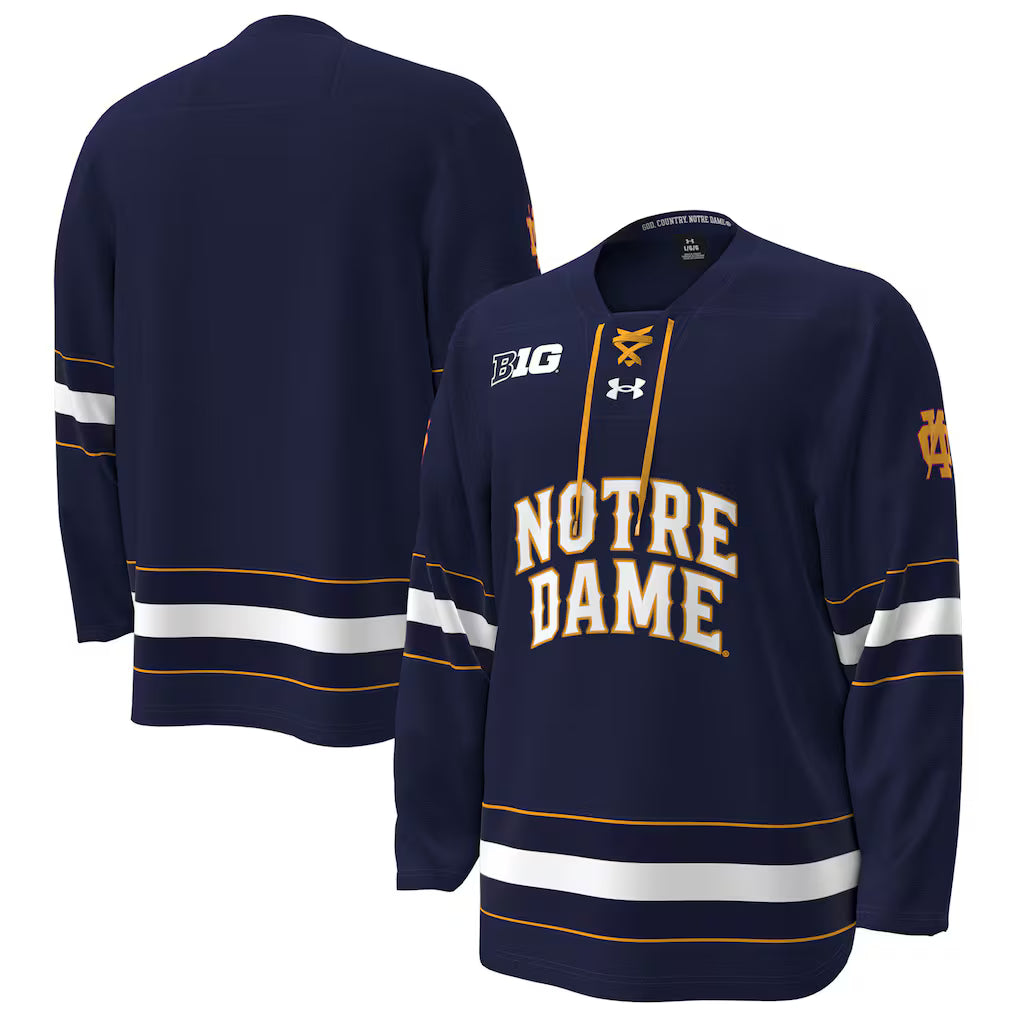 Notre Dame Fighting Irish Under Armour Hockey Jersey - Navy -
