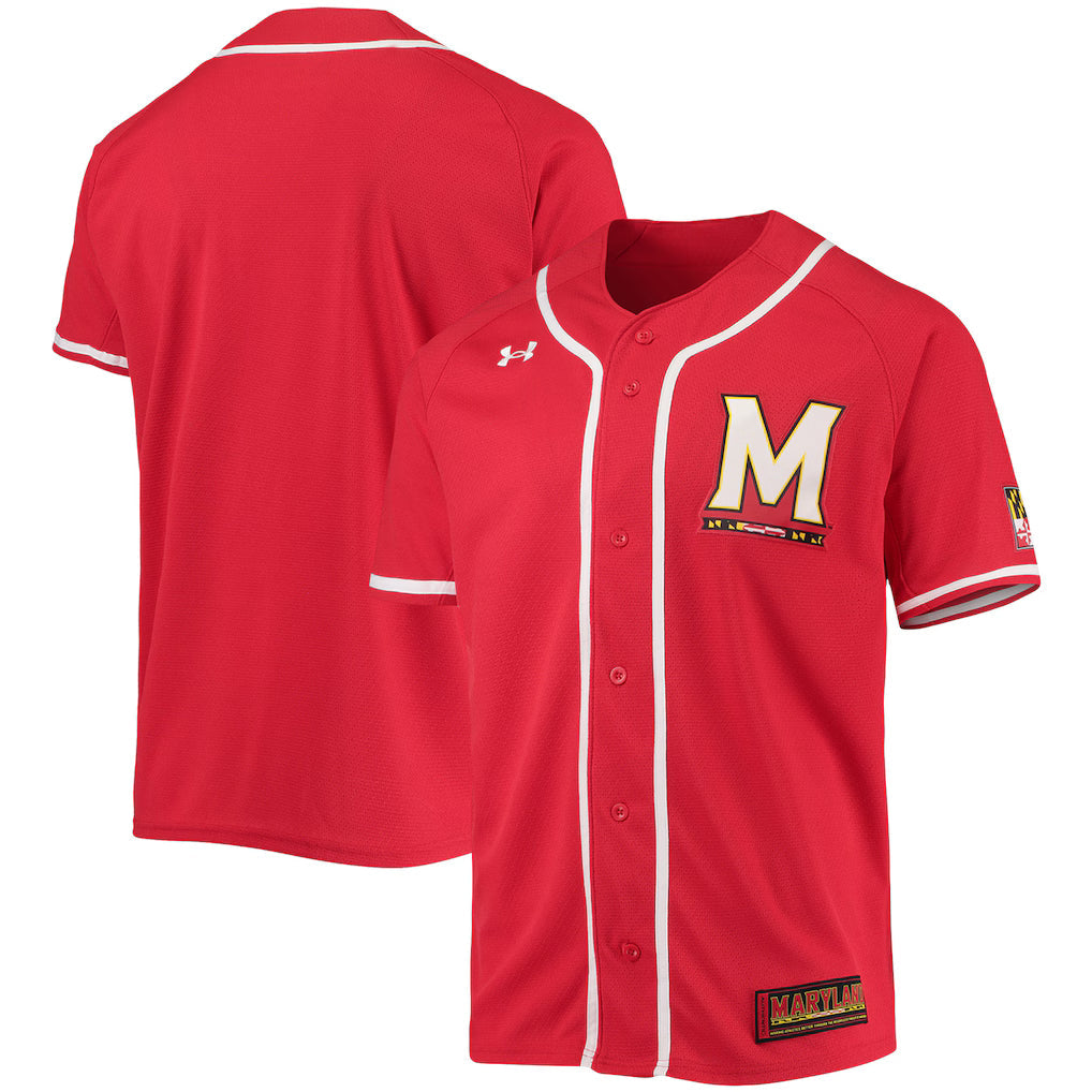 Maryland Terrapins Under Armour Baseball Jersey - Red -
