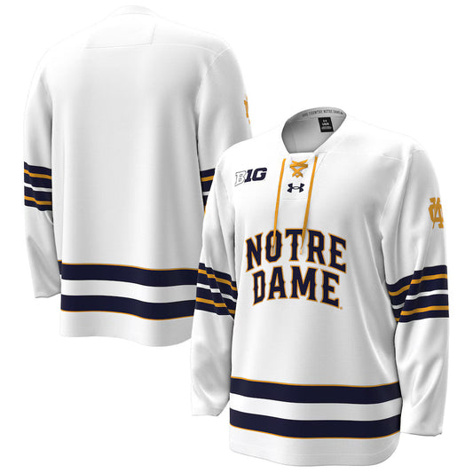 Notre Dame Fighting Irish Under Armour Home Hockey Jersey - White -