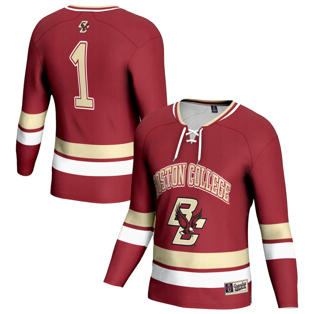Boston College Eagles GameDay Greats Lightweight Hockey Team Fashion Jersey - Maroon -