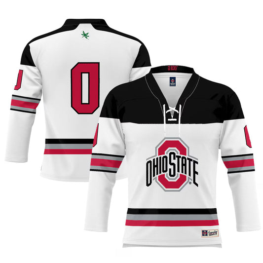 #0 Ohio State Buckeyes GameDay Greats Hockey Jersey - White -