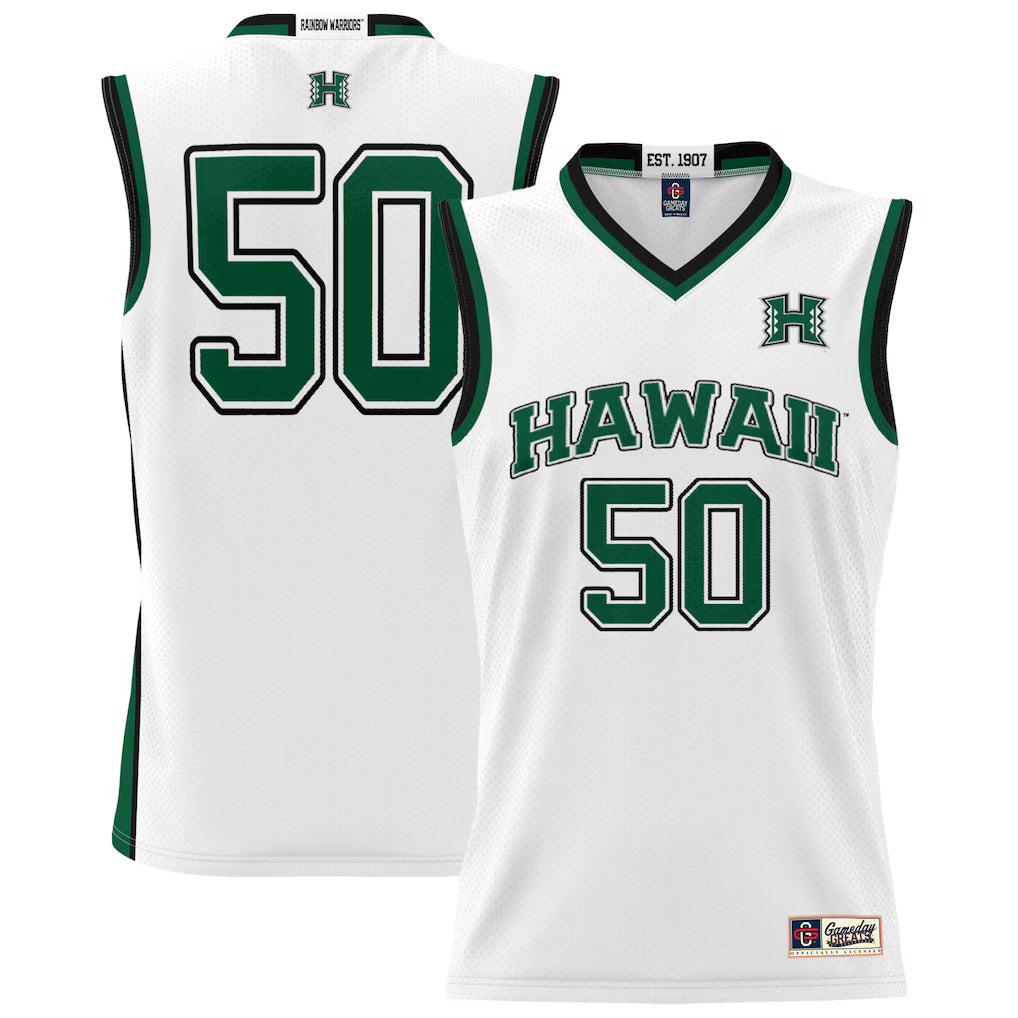 #50 Hawaii Rainbow Warriors GameDay Greats Lightweight Basketball Jersey - White -