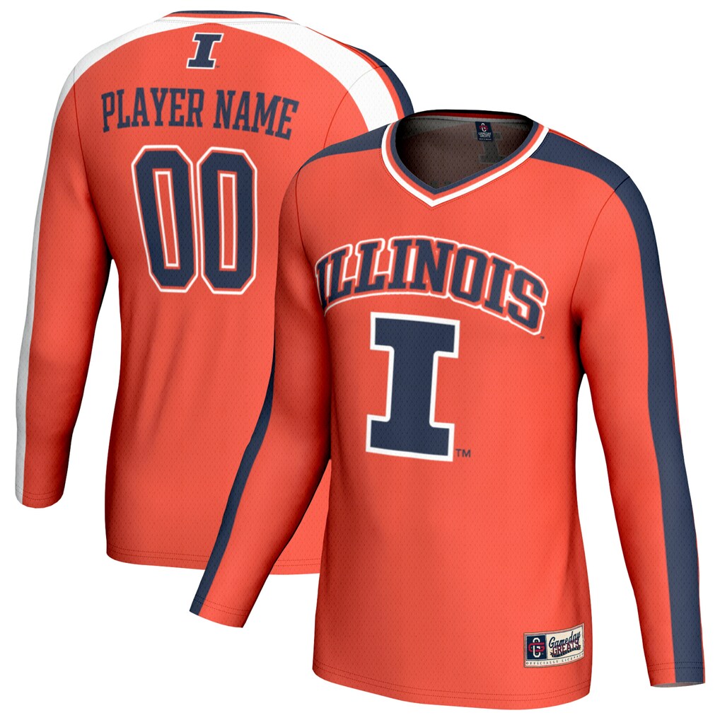 Illinois Fighting Illini GameDay Greats NIL Pick-A-Player Lightweight Collegiate Volleyball Fashion Jersey - Orange -