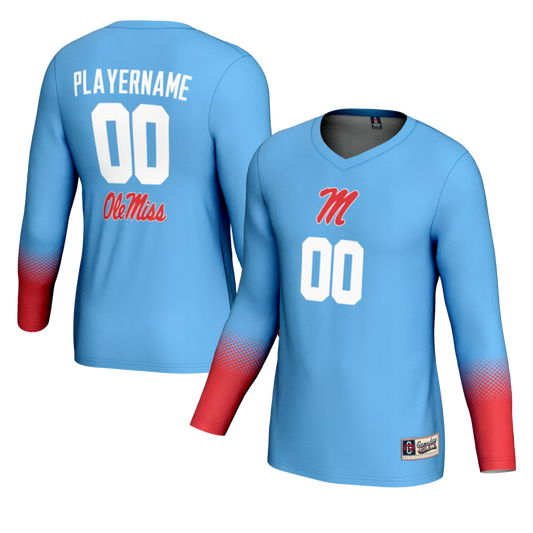 Ole Miss Rebels GameDay Greats NIL Pick-A-Player Lightweight Volleyball Jersey - Powder Blue -