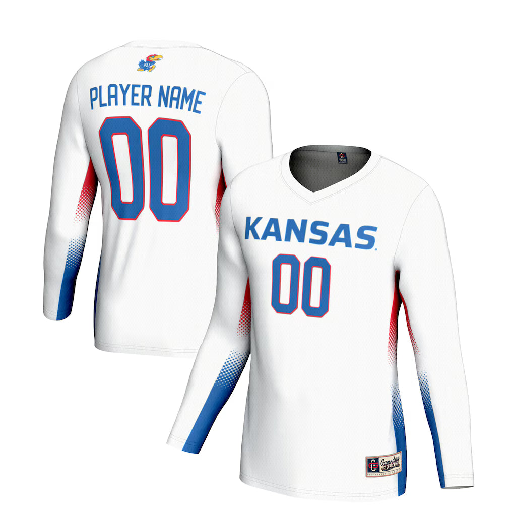 Kansas Jayhawks GameDay Greats NIL Pick-A-Player Lightweight Volleyball Jersey - White -