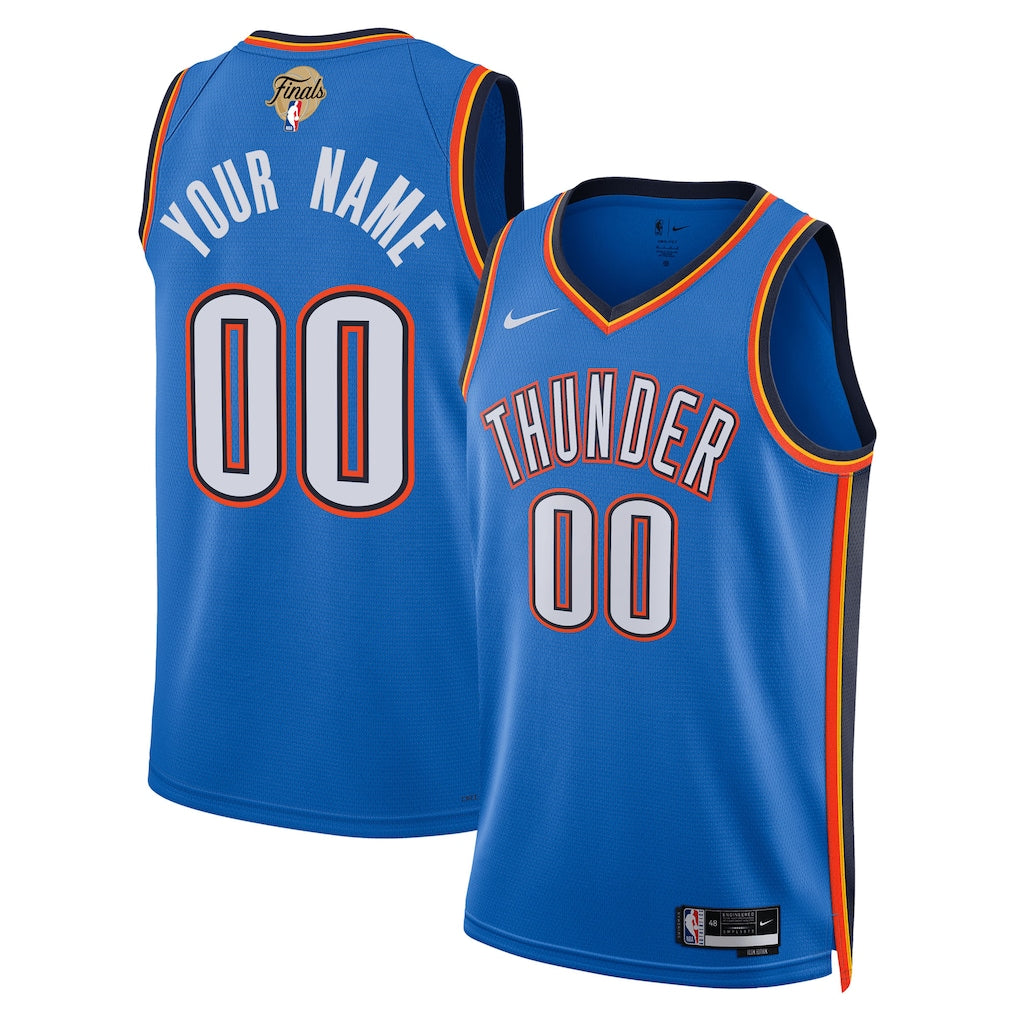 Oklahoma City Thunder Finals Patch Custom Swingman Jersey - Blue - Icon Edition
