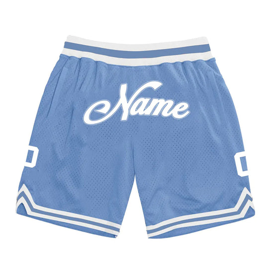 Baby Blue-White Custom Basketball Shorts