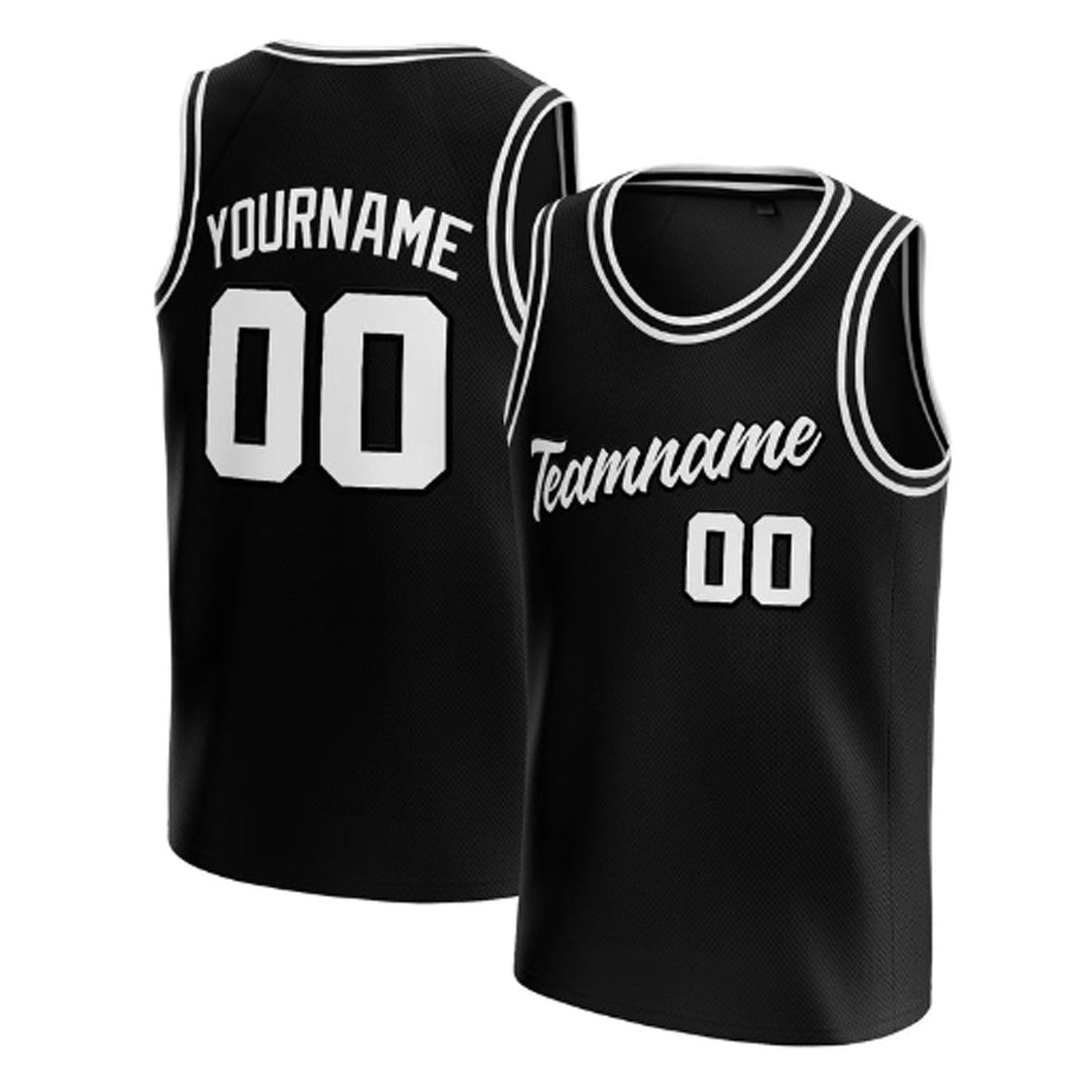 Black-White Custom Basketball Jersey