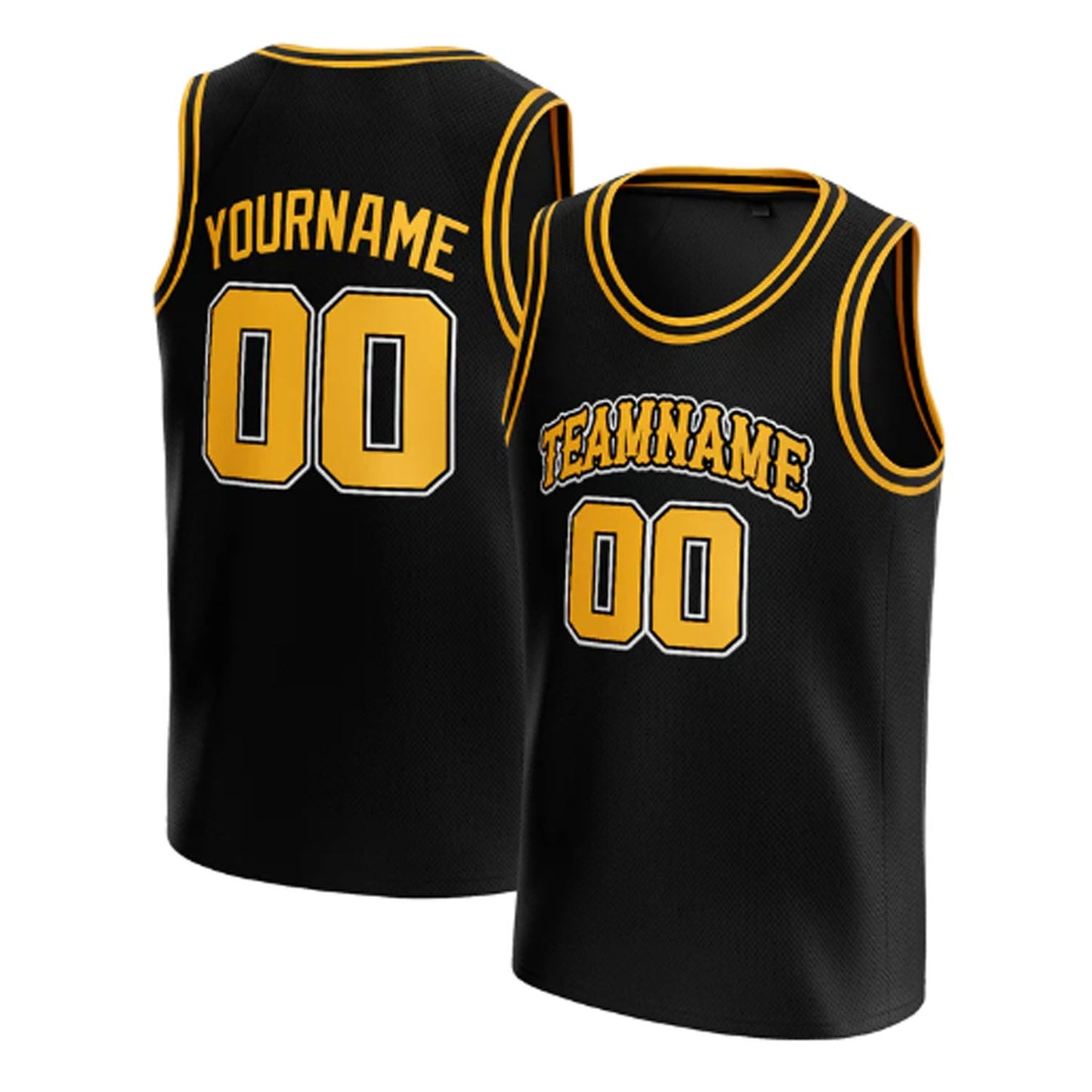 Black-Yellow Custom Basketball Jersey