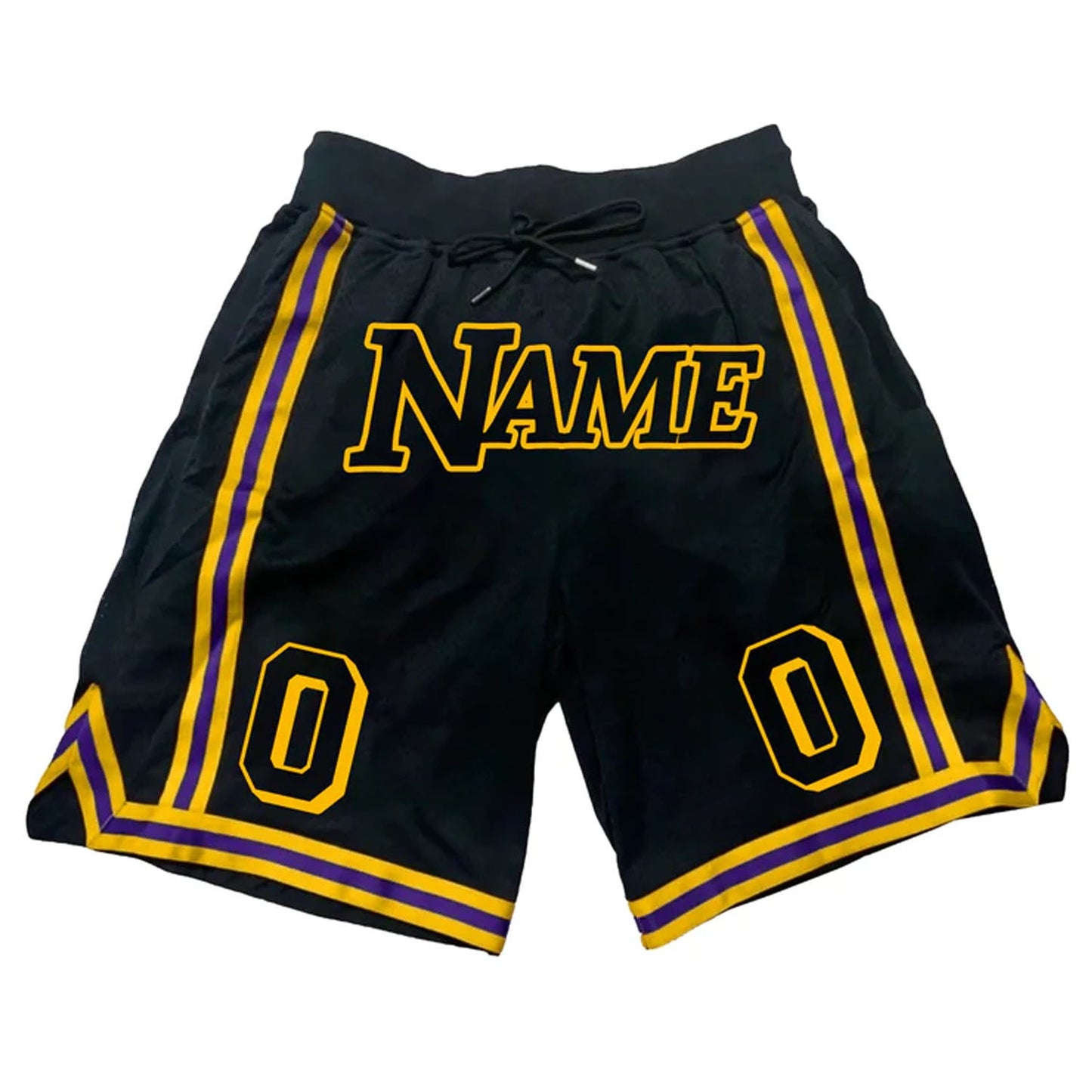 Black Purple-Yellow Custom Basketball shorts