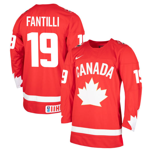 2023 IIHF Team Canada Adam Fantilli 19 World Junior Jersey