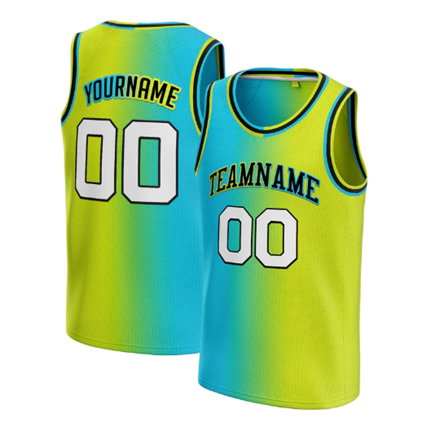 Green-Blue Custom Basketball Jersey