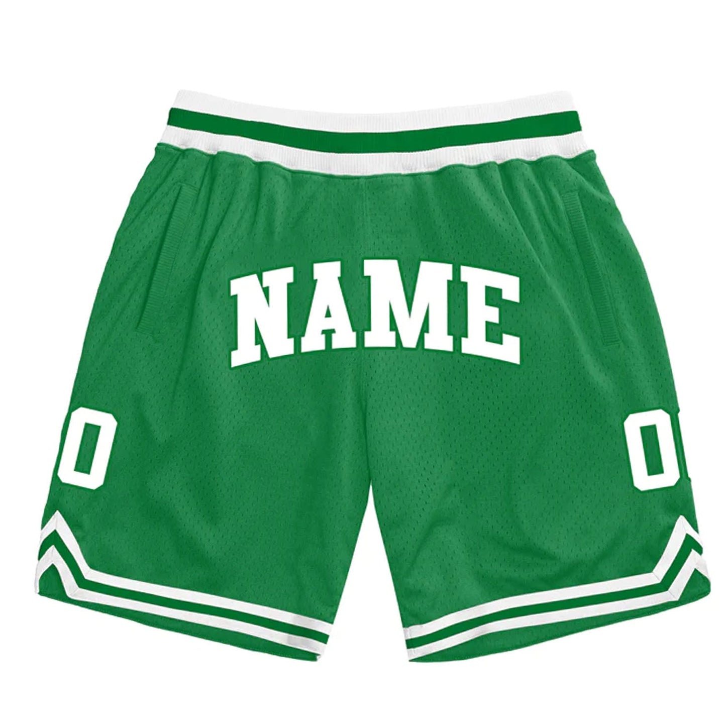 Green-White Custom Basketball Shorts