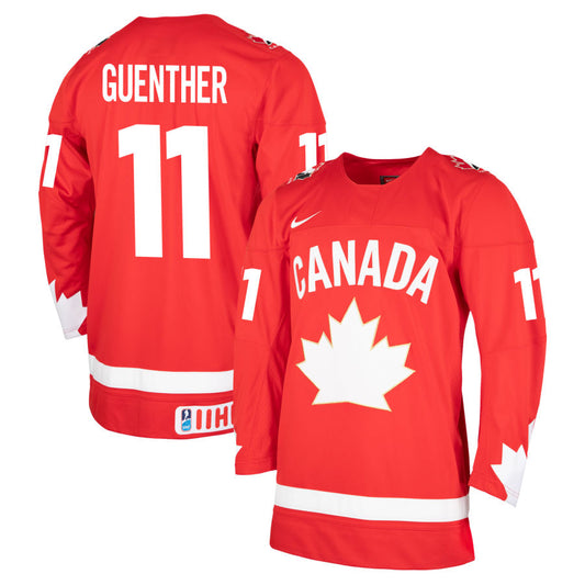 2023 IIHF Team Canada Dylan Guenther 11 World Junior Jersey