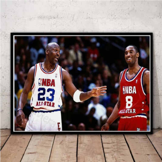 Michael Jordan VS Kobe Bryant Basketball Wall Poster