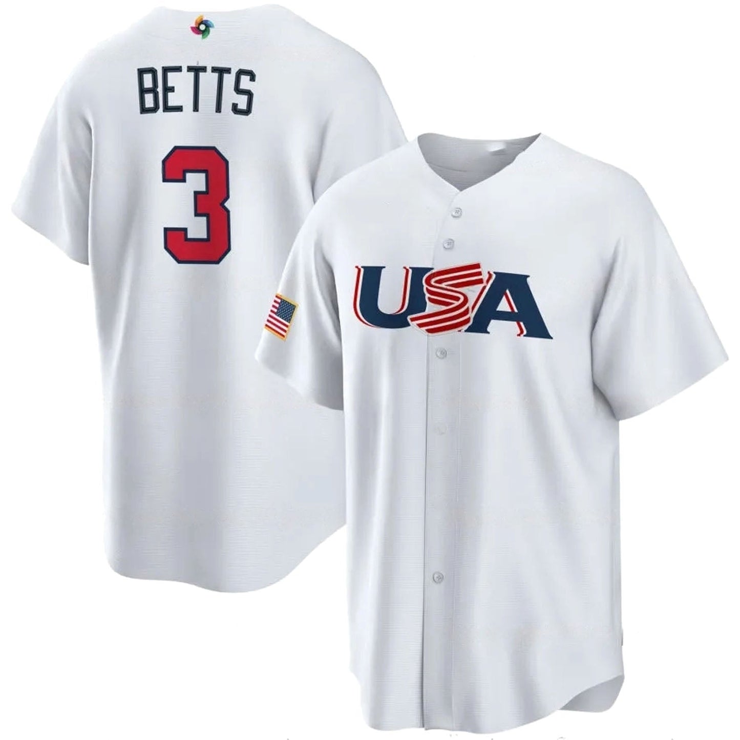 MLB Mookie Betts USA 3 Jersey