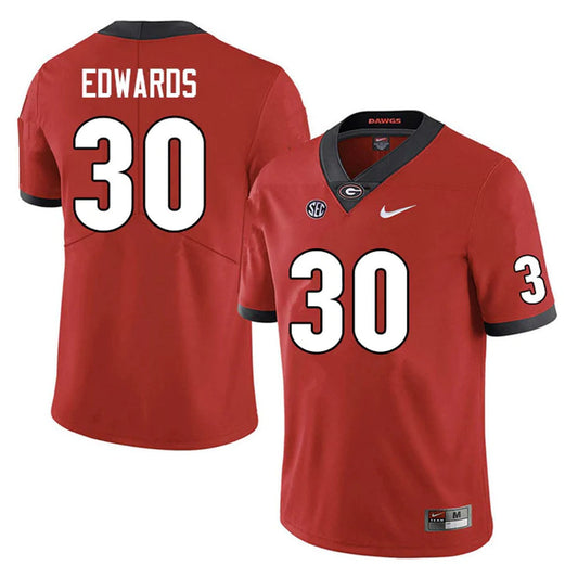 NCAAF Daijun Edwards Georgia Bulldogs 30 Jersey