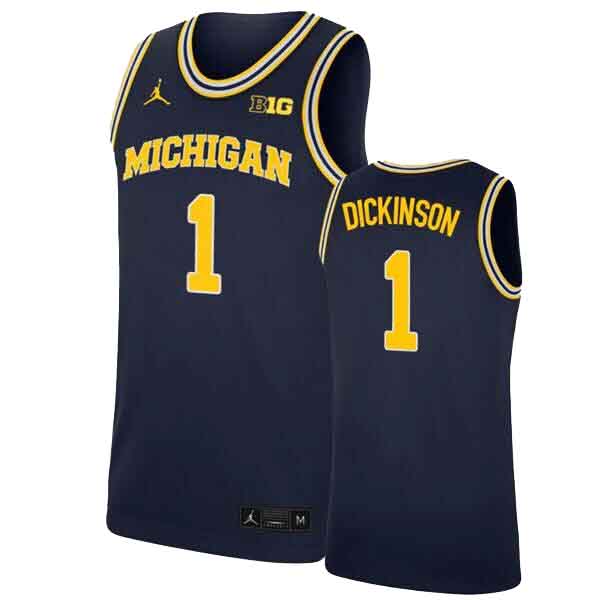 NCAA Hunter Dickinson Michigan Wolverines 1 Jersey