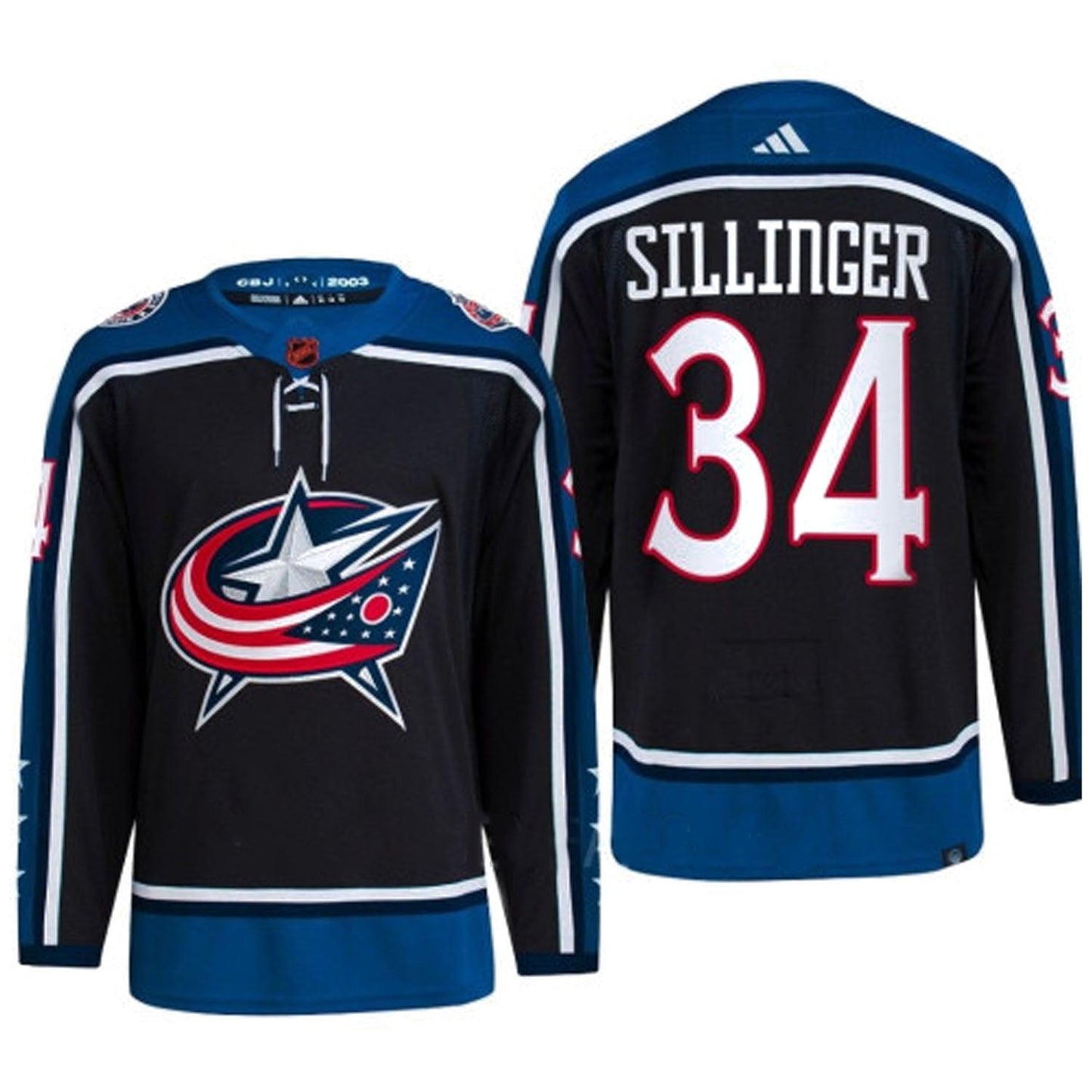 NHL Cole Sillinger Columbus Blue Jackets 34 Jersey