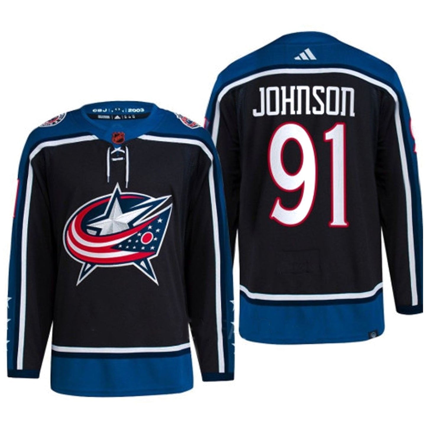 NHL Kent Johnson Columbus Blue Jackets 91 Jersey