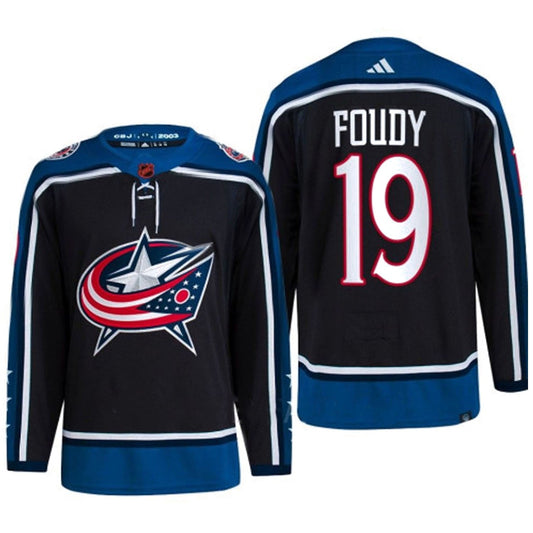 NHL Liam Foudy Columbus Blue Jackets 19 Jersey