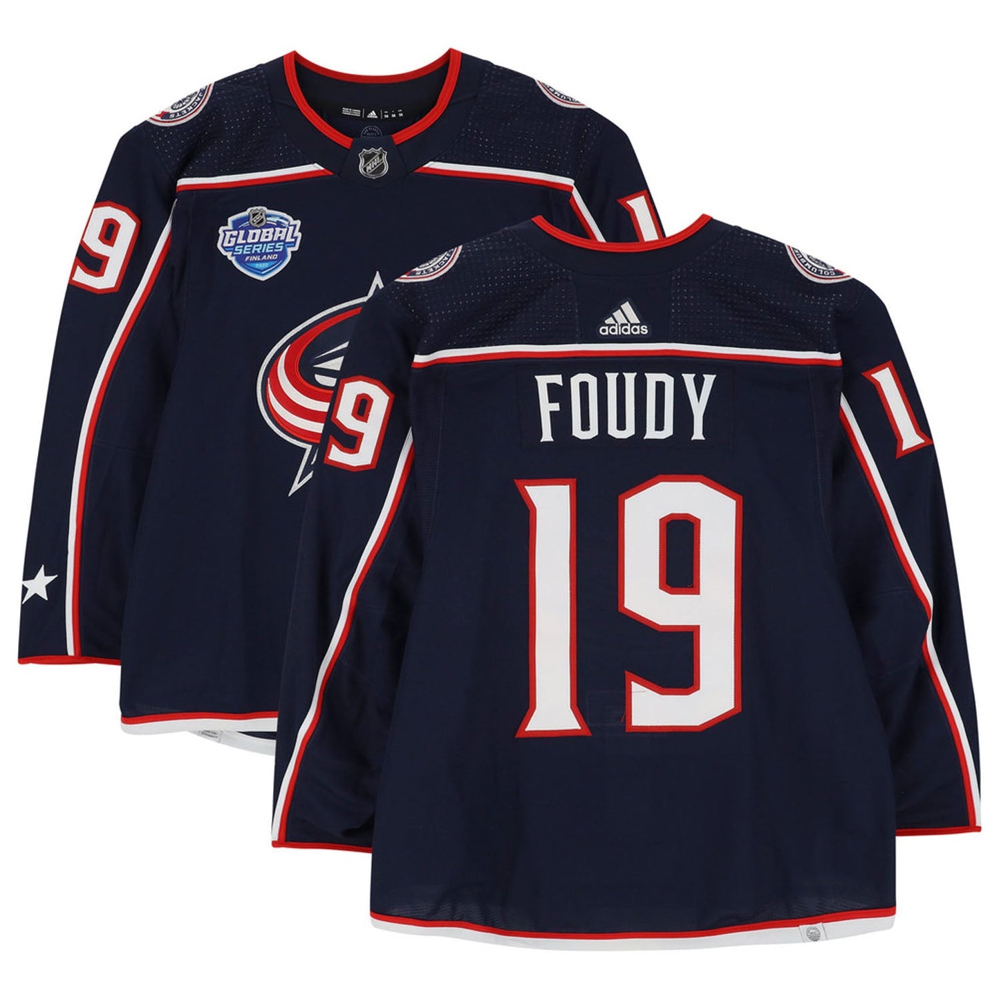 NHL Liam Foudy Columbus Blue Jackets 19 Jersey