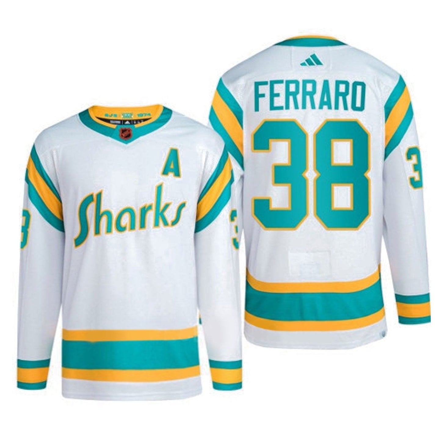 NHL Mario Ferraro San Jose Shark 38 Jersey
