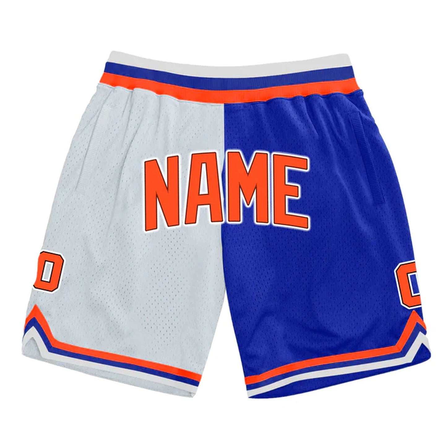 Orange Blue-White Custom Basketball Shorts
