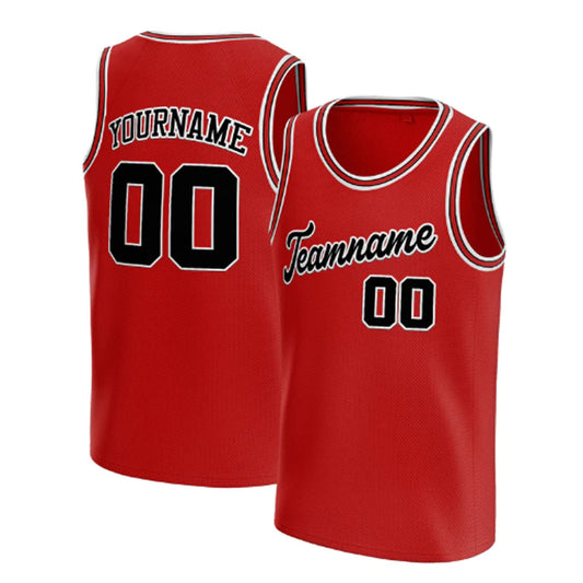 Red Black-White Custom Basketball Jersey