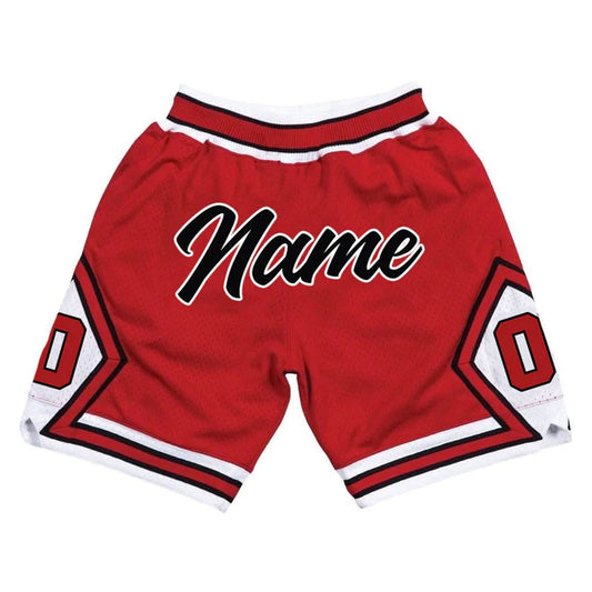 Red Black-White Custom Basketball Shorts