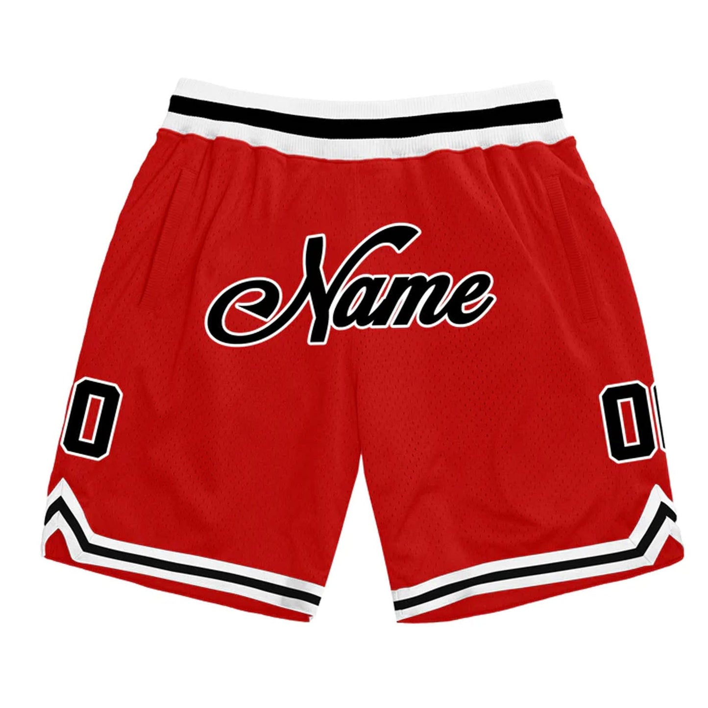 Red Black-White Custom Basketball Shorts