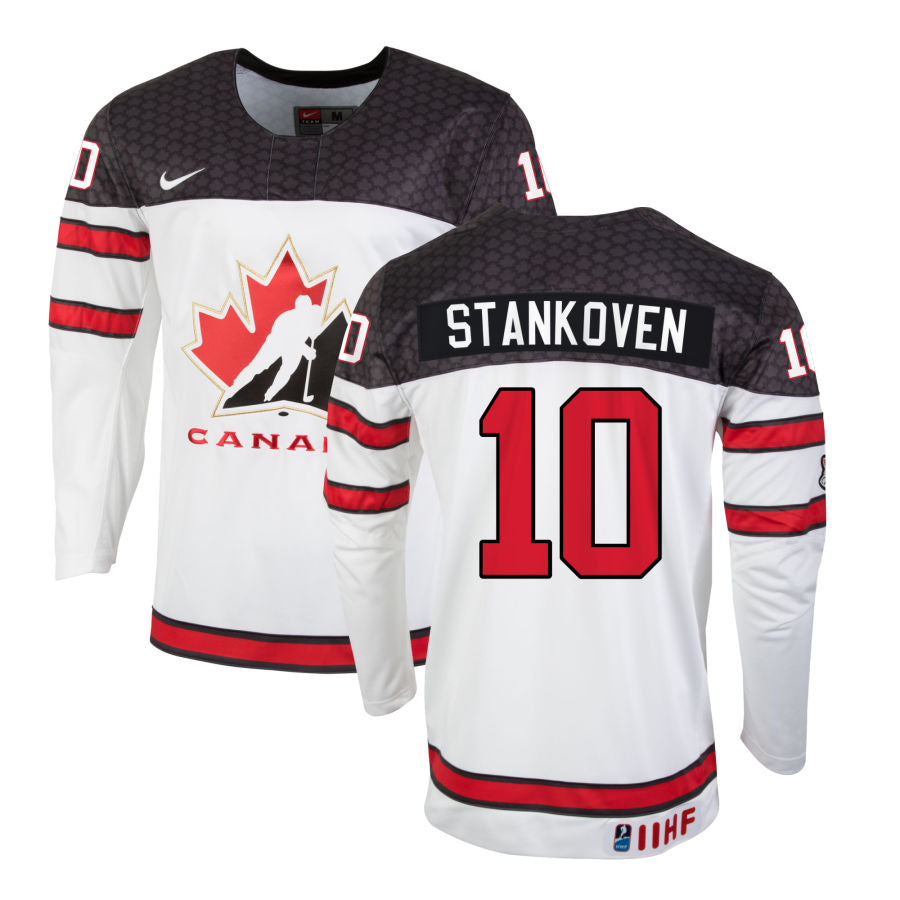 2023 IIHF Team Canada Logan Stankoven 10 World Junior Jersey