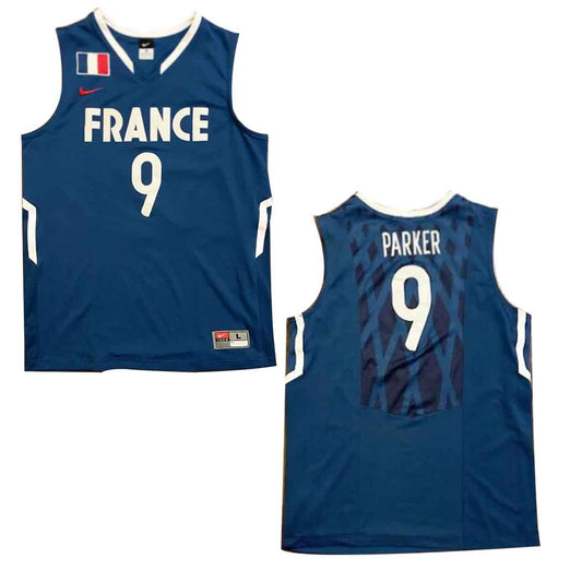 Tony Parker France Euro 9 Basketball Jersey