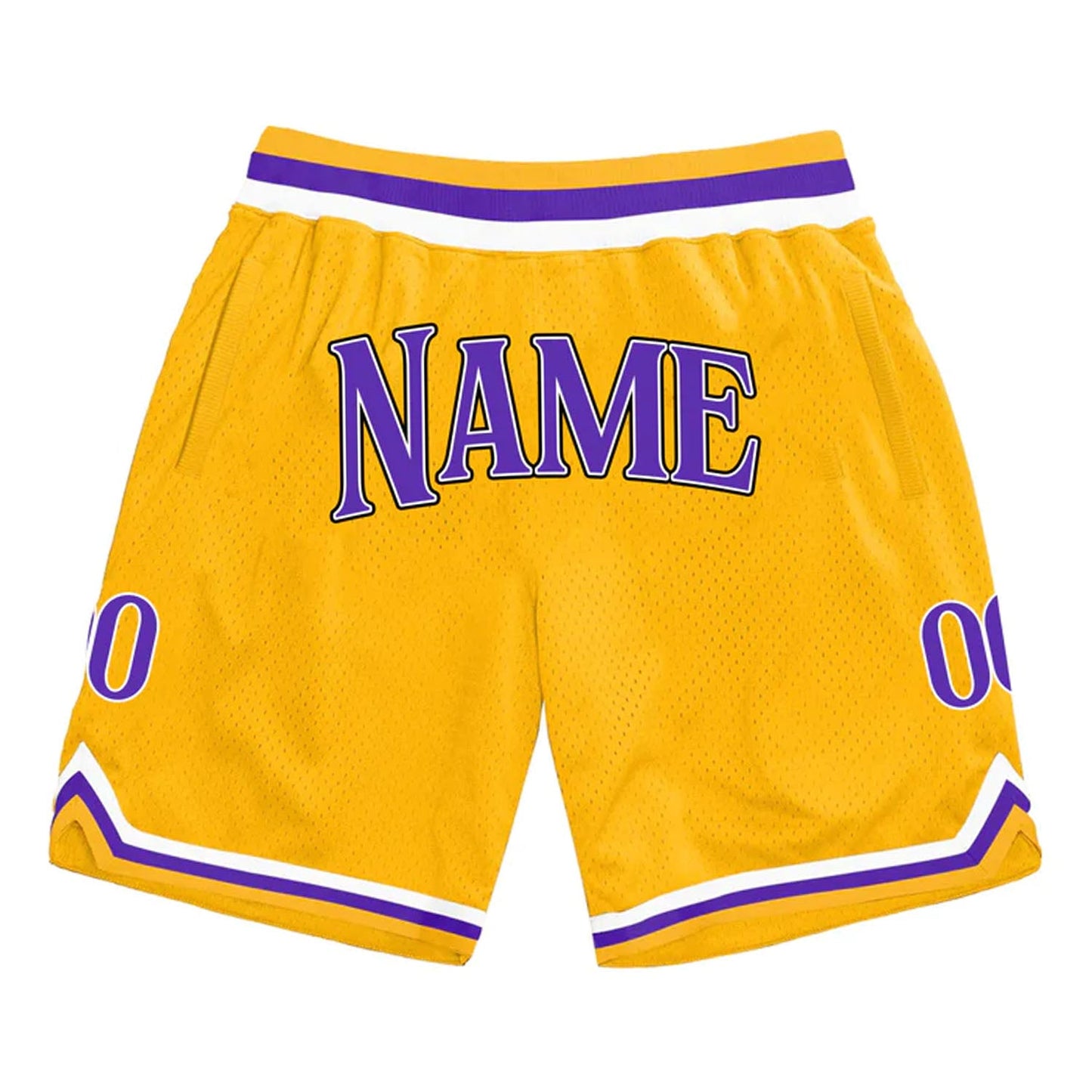 Yellow Purple-White Custom Basketball Shorts